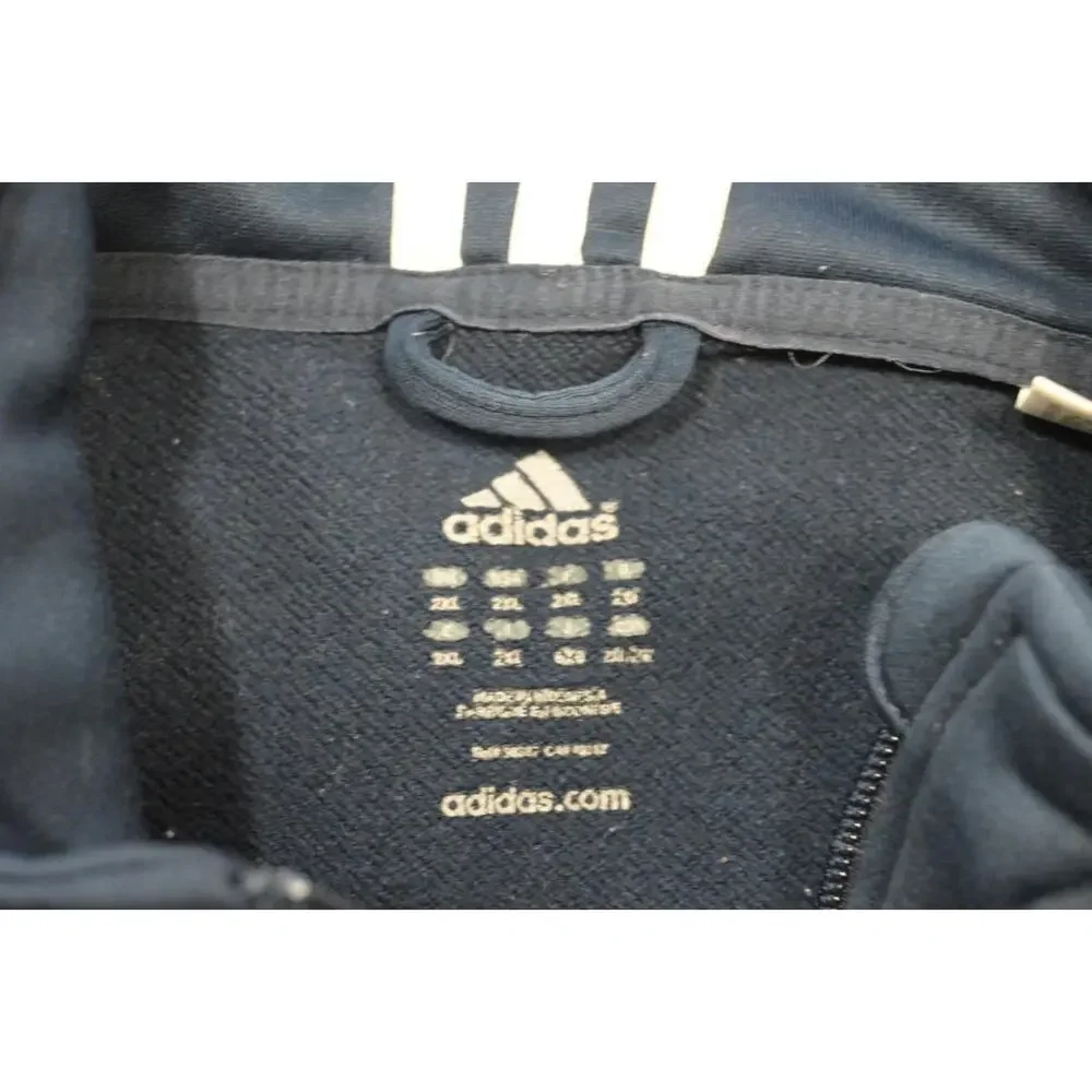 Adidas Track Soccer‎ Jacket 1/4 Zip Blue Pullover Athletic Mens Size 2XL XXL